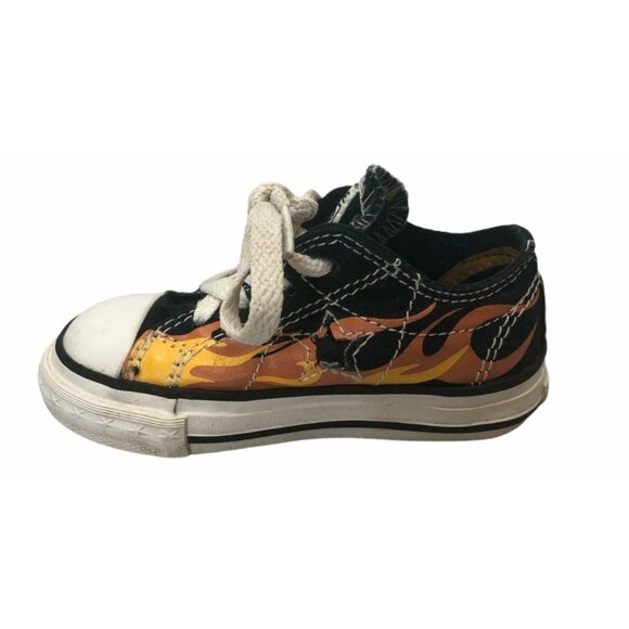 Converse One Star Sneaker Infant Toddler 5 Chuck Taylors Orange Flames Low Top - Picture 3 of 11